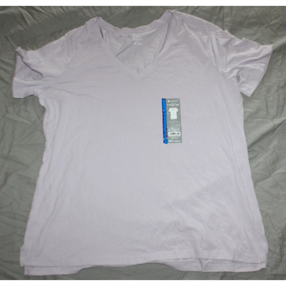 Member's Mark Women's Soft V-Neck Short Sleeve Everyday Tunic T-Shirt size L
